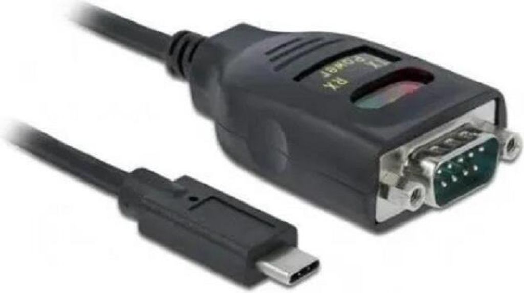 Delock Adapter USB Type-C zu 1 x Seriell RS-232 DB9 mit 15 kV ESD Schutz
