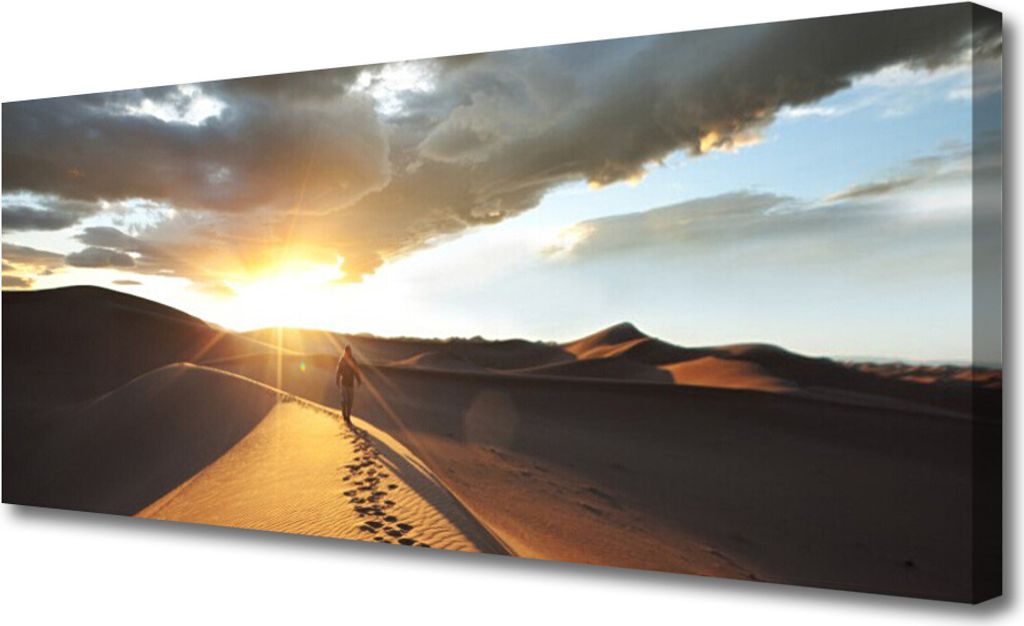 Tulup Leinwand-Bilder 125x50 Wandbild Canvas Kunstdruck Wüste Landschaft