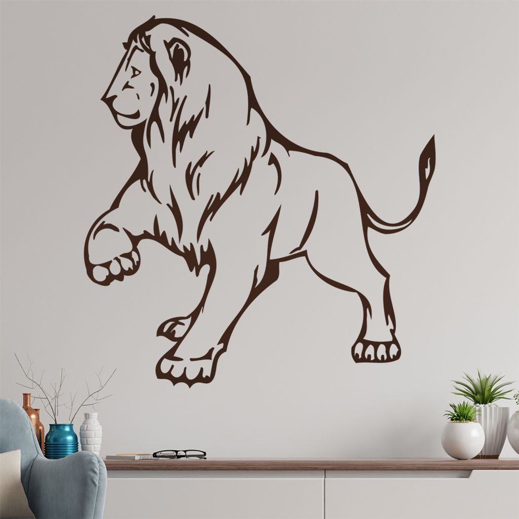Löwe Wandtattoo in 6 Größen - Wandaufkleber Wall Sticker - Dekoration, Küche, Wohnzimmer, Schlafzimmer, Badezimmer