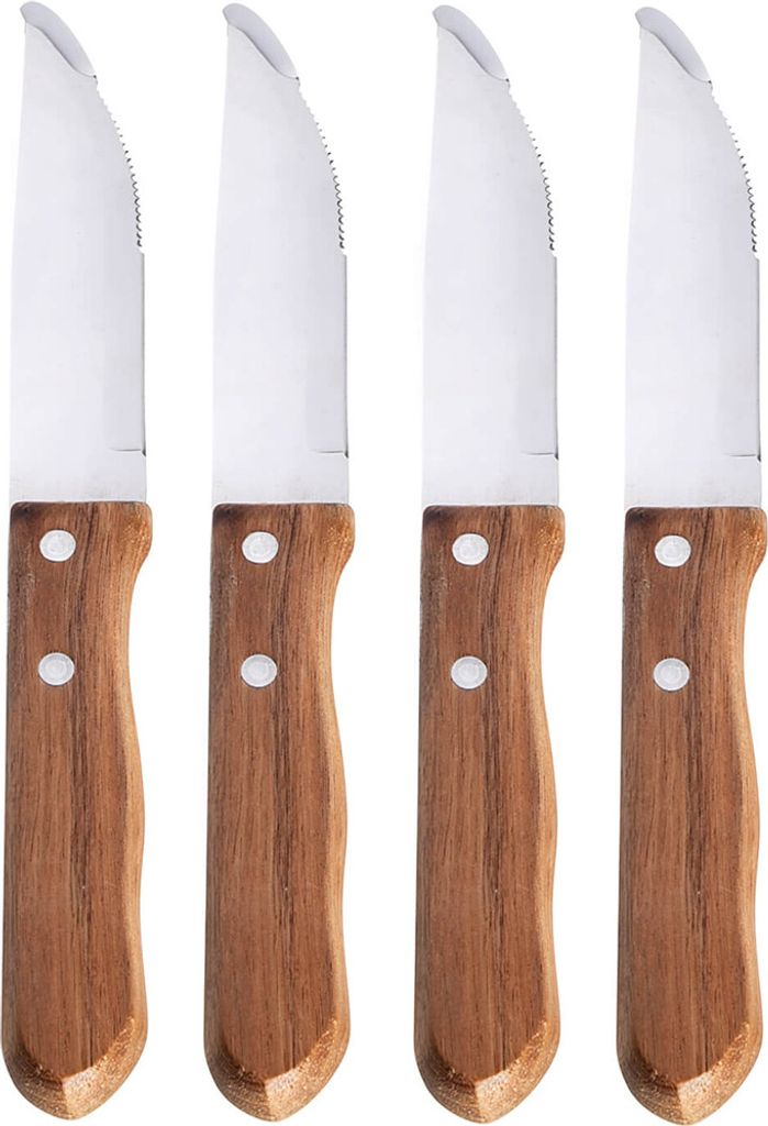 Paella World Jumbo Messer-Set (Steakmesser) 4-teilig 25cm Klinge genietetem Holzgriff
