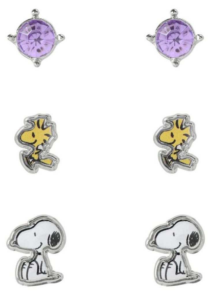 Peanuts Set de clous d'oreilles unie Snoopy & Woodstock Image du produit 