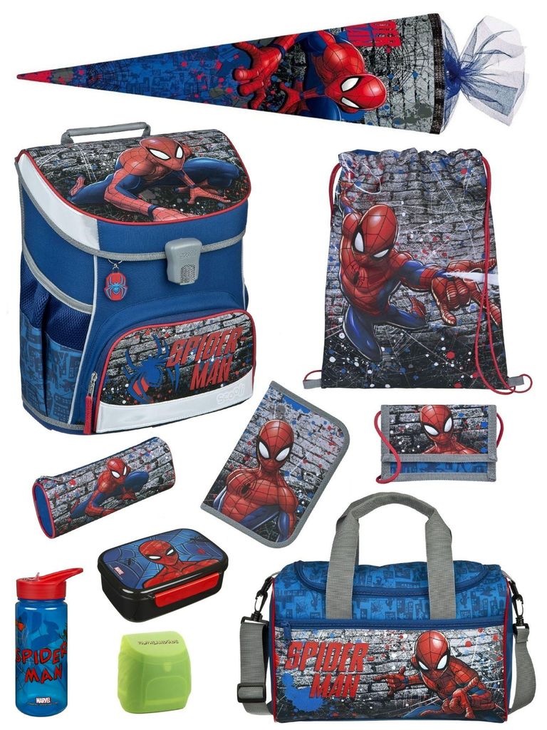 Scooli Ranzen-Set 10-teilig SPIDERMAN Schulranzen Set mit Produktbild 