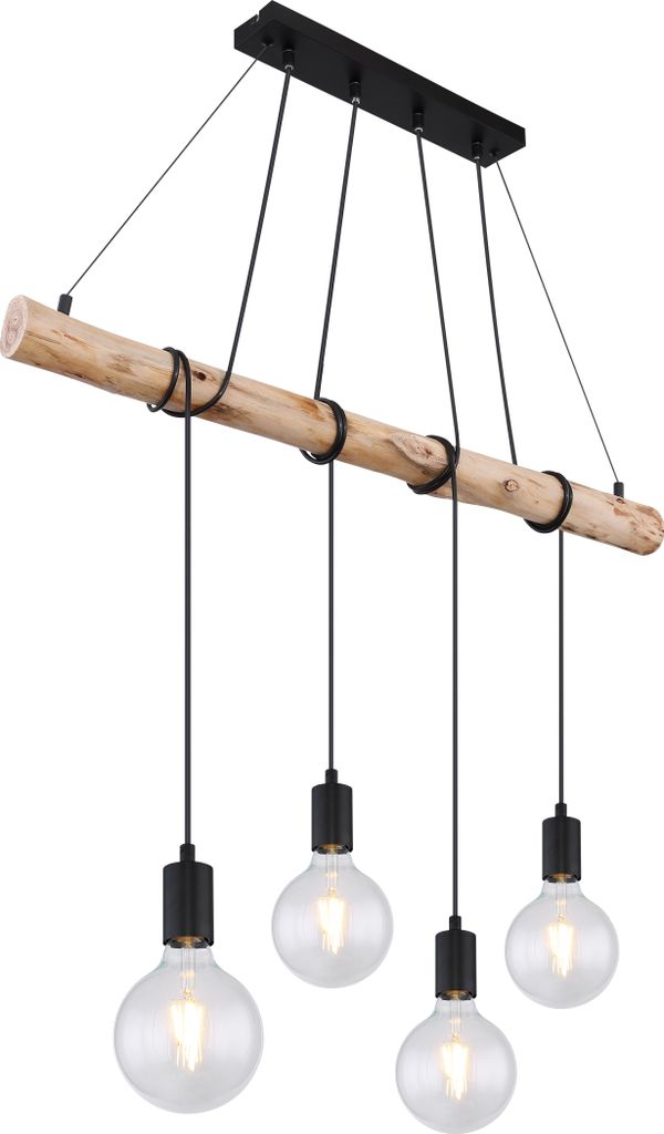 Globo Lighting|Hängeleuchte Metall schwarz matt, 4x E27