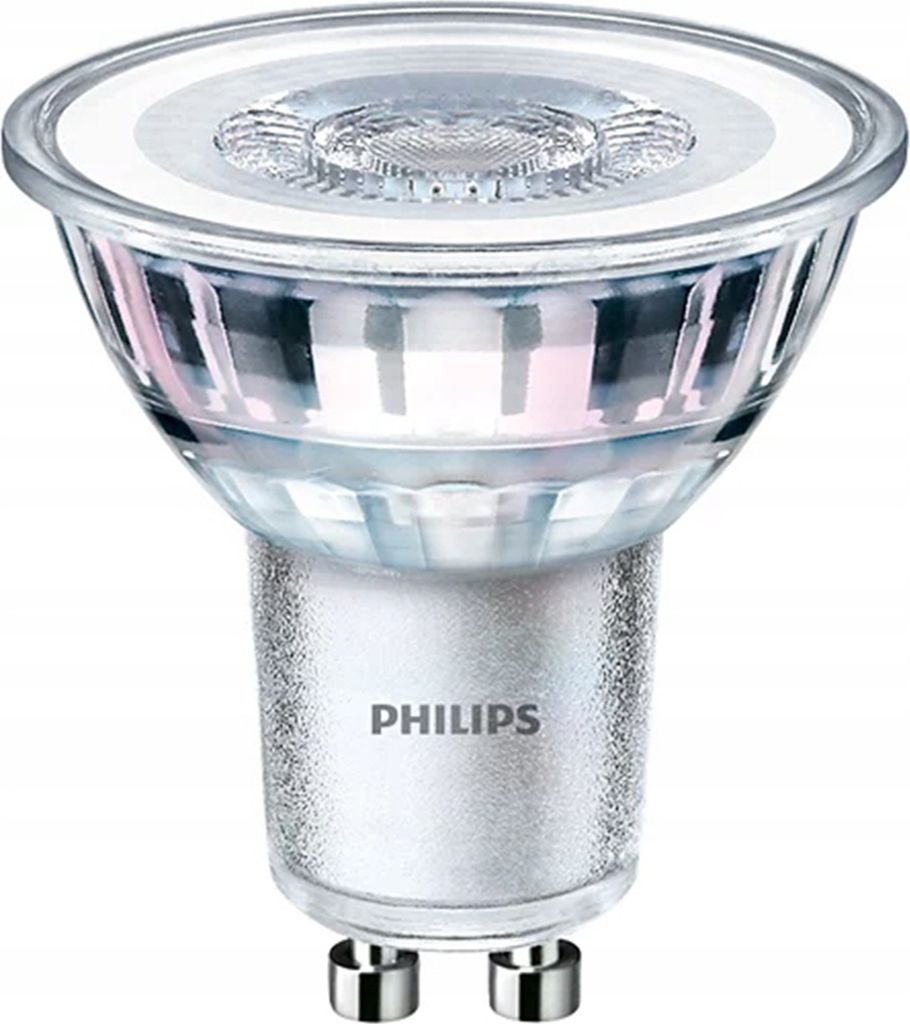A close-up studio shot of a Philips LED light bulb.