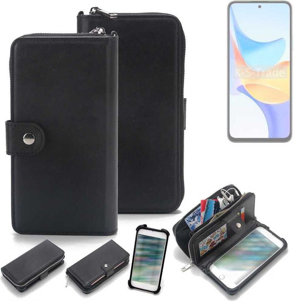 K-S-Trade 2in1 Handyhülle Schutzhülle kompatibel mit Honor Play 50m & Portemonnee Cover Handy Hülle Case Etui Geldbörse Wallet Bookstyle Hülle