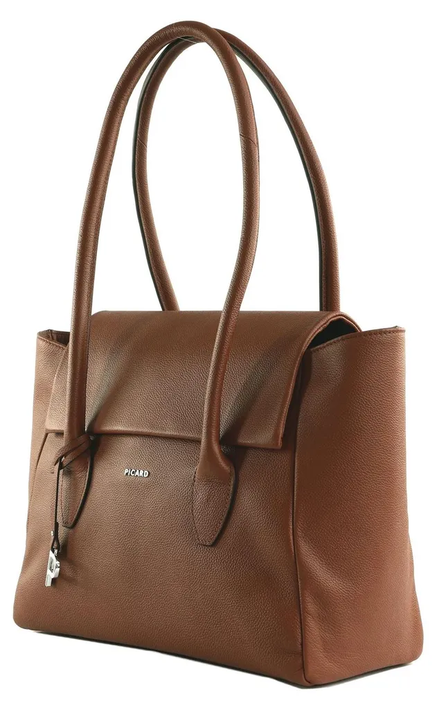 Sac shopper en cuir Cognac pour femme - Grand sac à main Busy Lady brun
