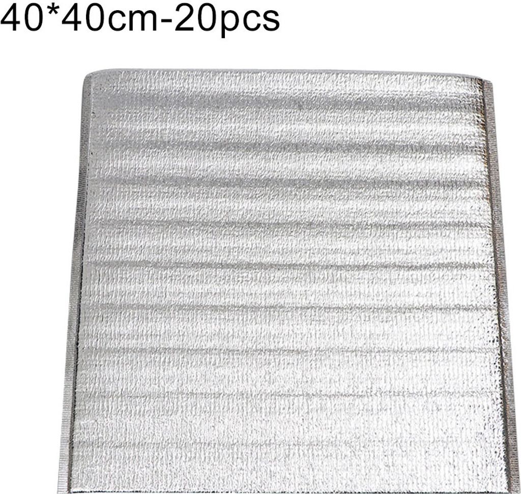 20pcs Lunchbag Thermalisolierung Aluminiumfolie Einweg -Lebensmittel -Lieferung Beutel-Größen:40*40cm