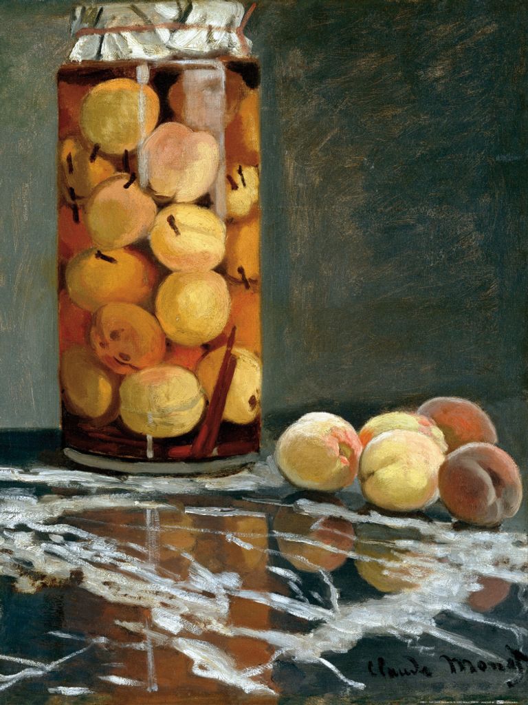Claude Monet Kunstdruck Bild - Pfirsiche im Glas, 1866 (80 x 60 cm)