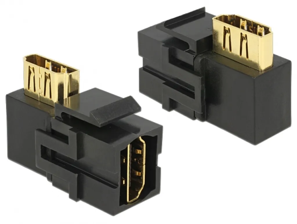 Connecteur Keystone HDMI Femelle 90° Noir Haute Résolution 4K UHD