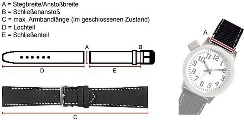 Herzog Echt Alligator Uhrenarmband Leder braun handgenäht IRV , Stegbreite:20mm, Schließe:Silbern