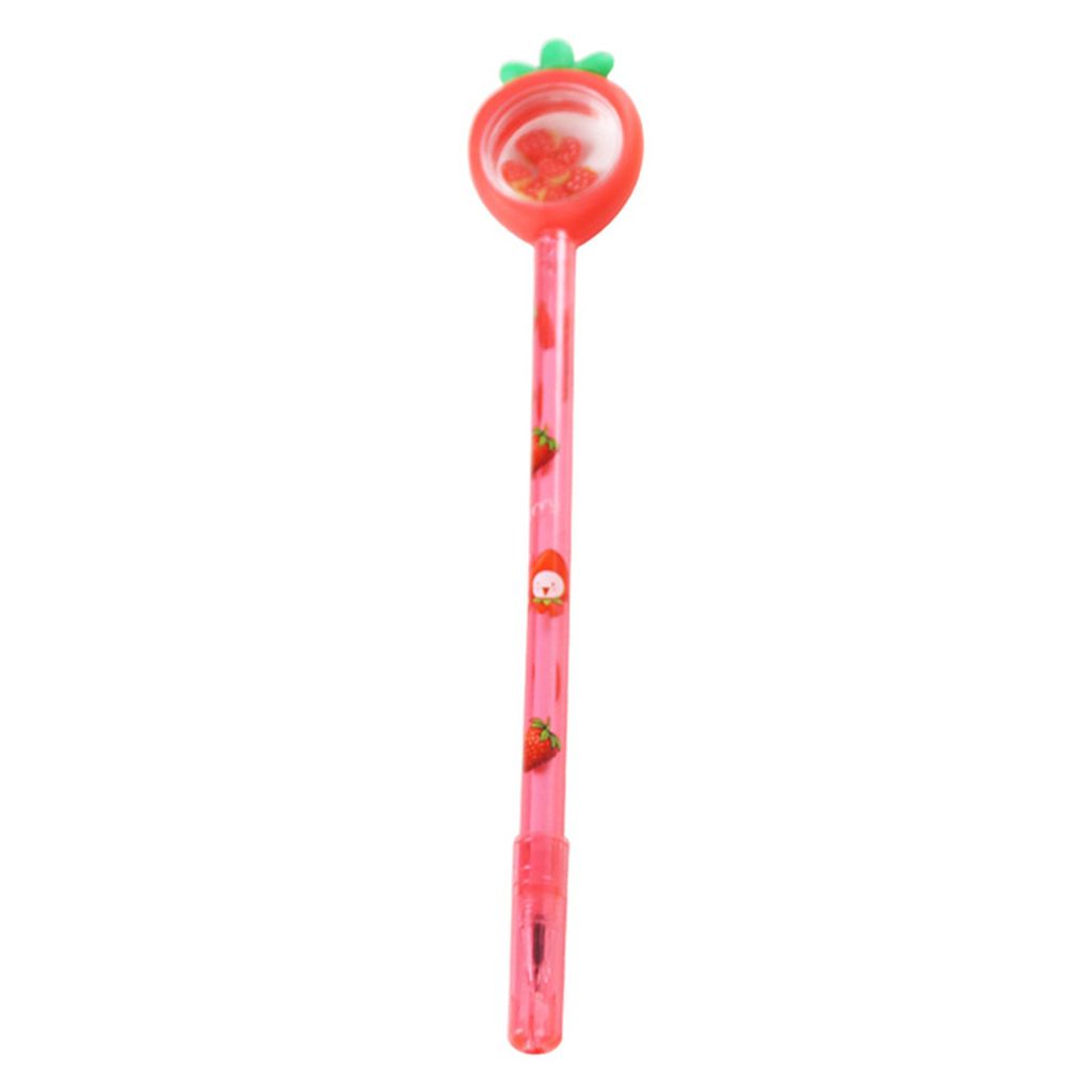 2pcs Gel Stift mit Deckel schnell Trocknen Schreiben fließend 3D -Cartoon -Fruchtform Schreibschule Vorräte-Rot