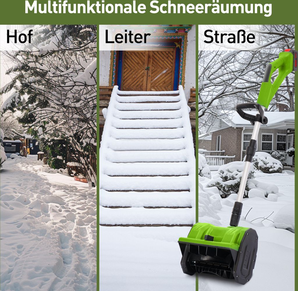 Akku-Schneefräse,Faltbar Schneebürste Ergonomisch,900 W Produktbild 7