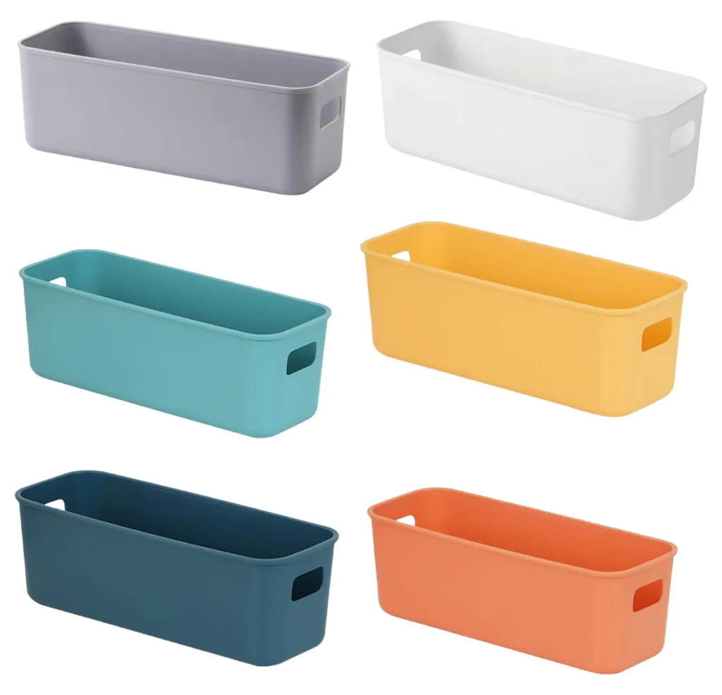 Solutions de Rangement : 6 Petits Paniers Colorés 28cm en Plastique