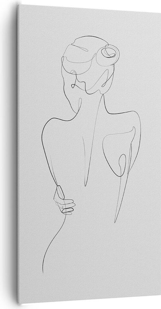 Bild auf Leinwand - Leinwandbild - Einteilig - Körper Frau Zeichnung - 65x120cm - Wand Bild - Wanddeko - Wandbilder - Leinwanddruck - Bilder - Wan...