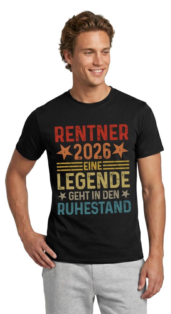 Spreadshirt Rentner 2026 Legende Geht In Den Ruhestand Männer T-Shirt, 3XL, Schwarz