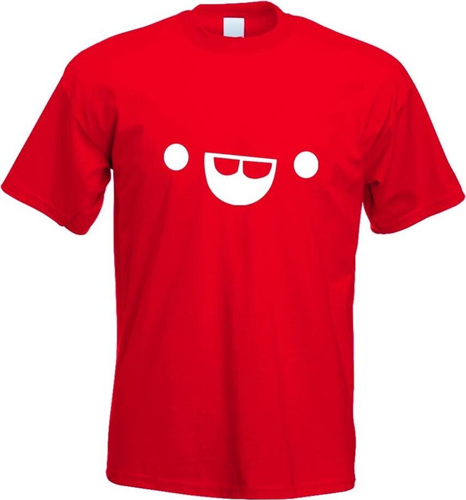 Kiwistar - T-Shirt - rot - Lachendes Gesicht II Herren Funshirt Bedruckt Design Sprüche Spruch Motive - mit Motiv Bedruckt - Funshirt Design - Spo...