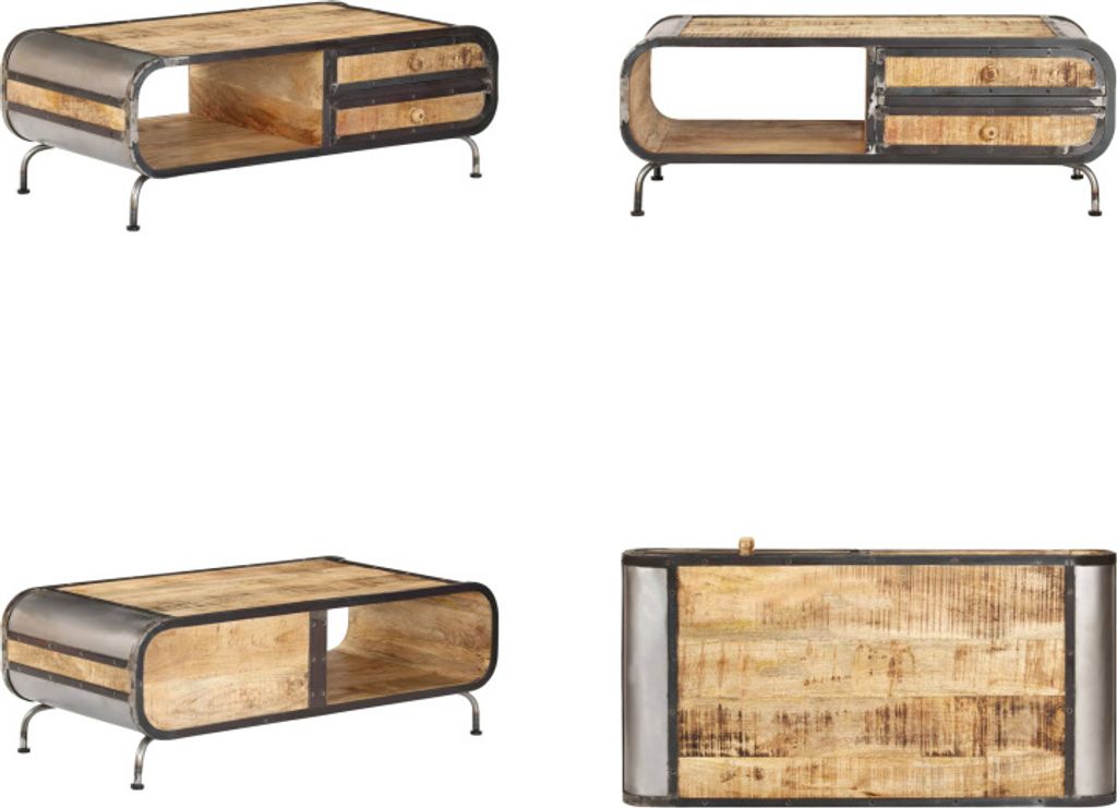 vidaXL Couchtisch 100 x 50 x 35 cm Mango Massivholz - Couchtisch - Couchtische - Beistelltisch - Beistelltische