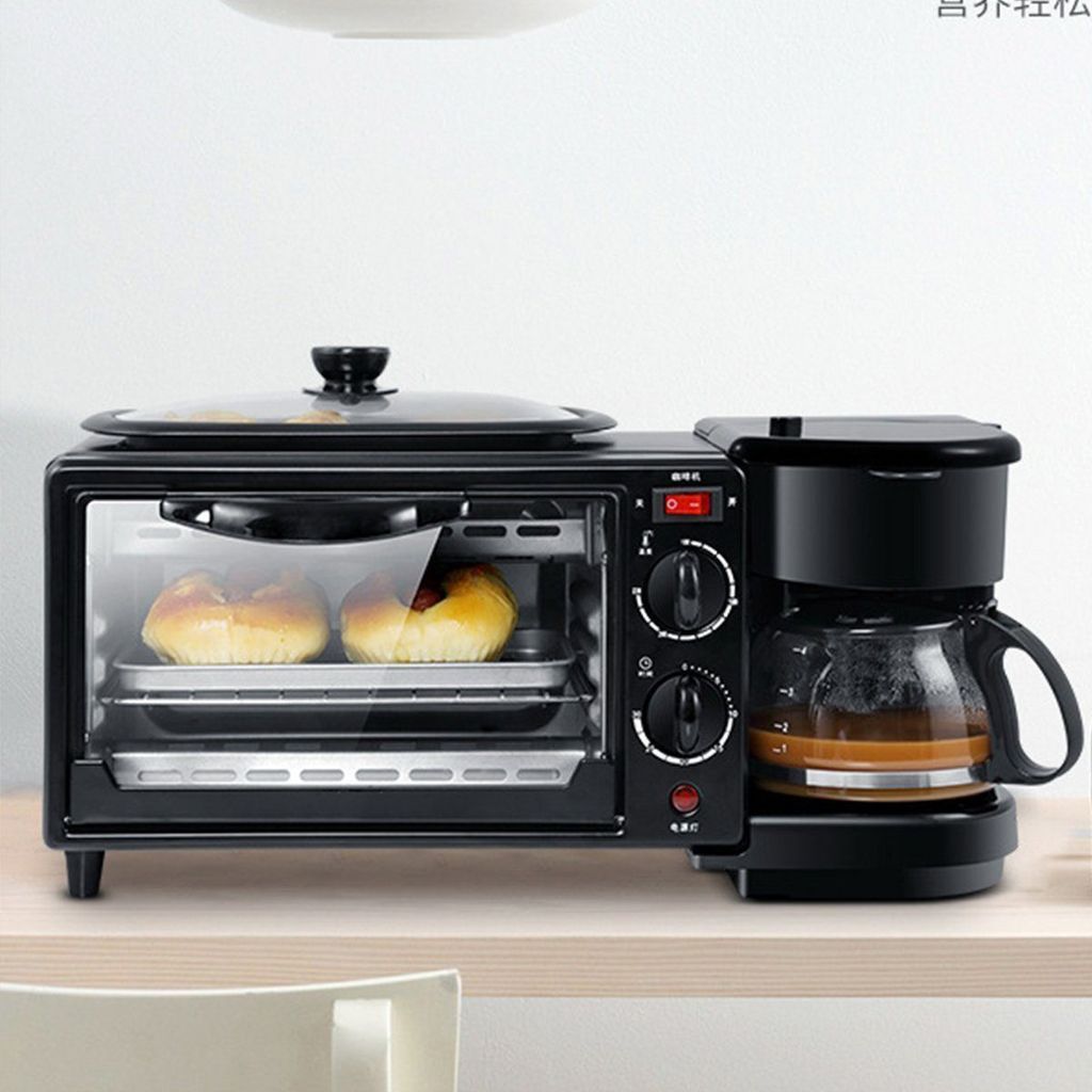 3-in-1 Frühstücksstation – Kaffeemaschine Mit Grill Und Backofen Für Die Küche Würstchengrill Und Kaffeebrüher