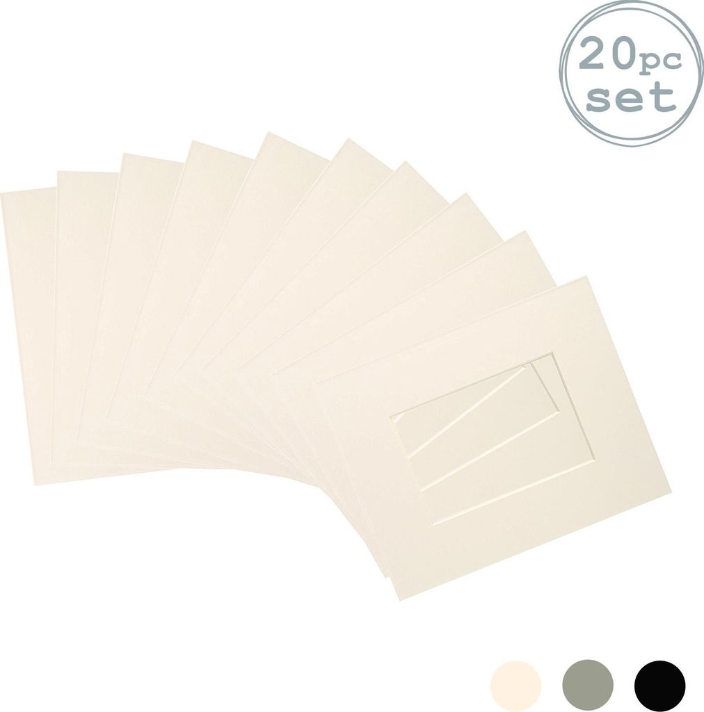 Nicola Spring 20pc Bild Photo Mounts Set - To Fit Frame-Größe 8 x 10 für Bildgröße 4 x 6 - Ivory