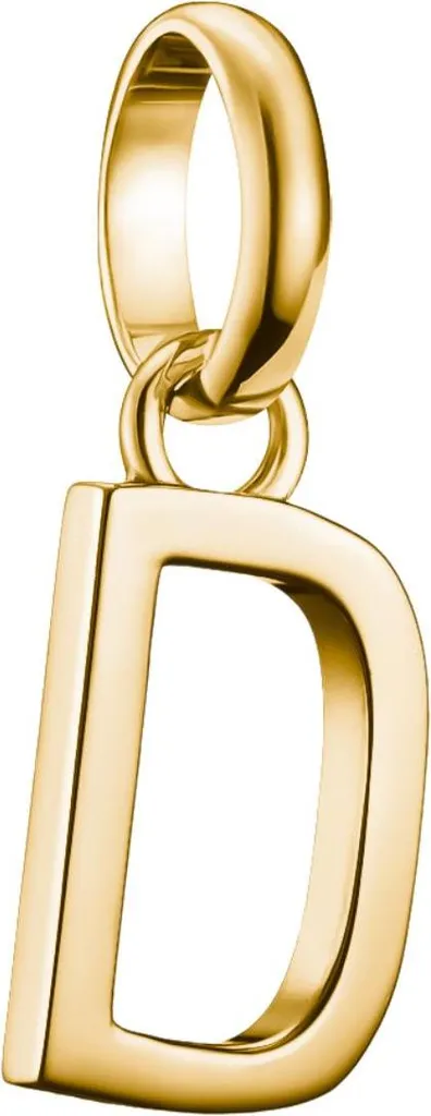 Pendentif alphabet lettre D bicolore argent et or pour bijoux femme
