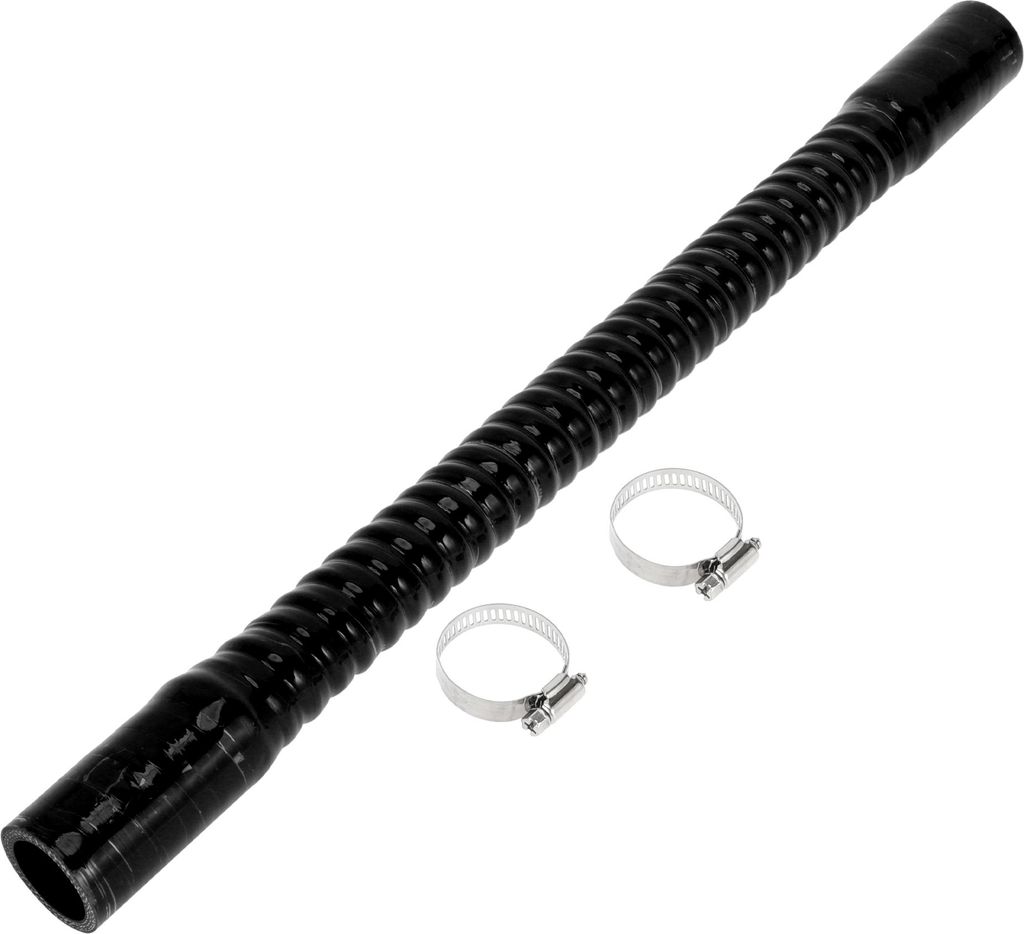 1 Satz 28mm 1,1" ID 500mm 19,69" Länge 0° Schwarzer Auto-Gewindesilikonschlauch mit Schellen Kühlmittelschlauch Universal