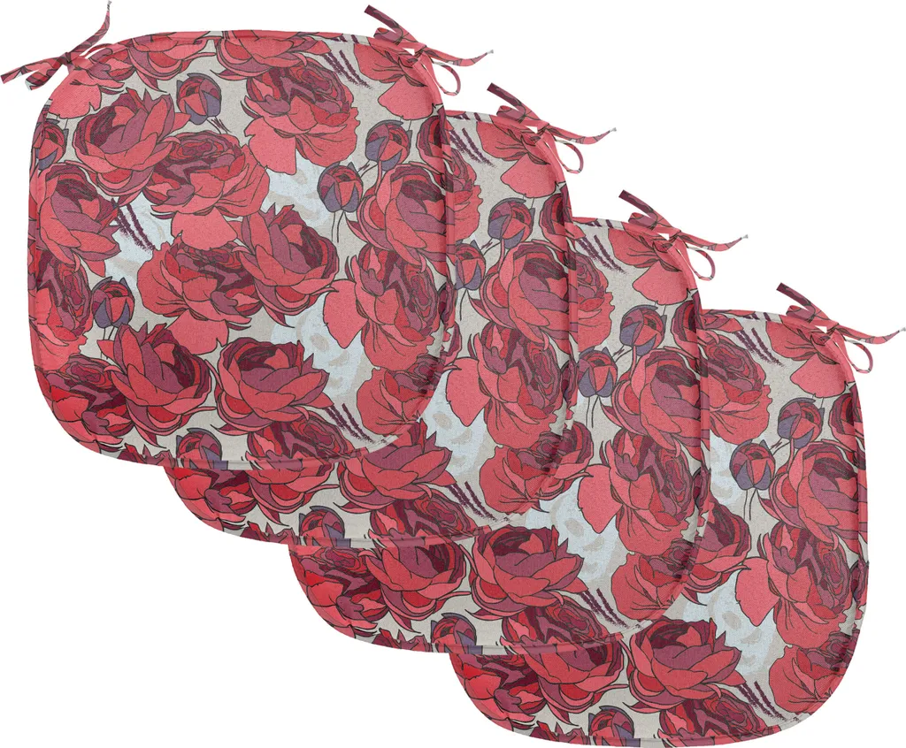 Set 4 Cuscini Floreali Rose 40x40 ABAKUHAUS - Cucina e Giardino Decor