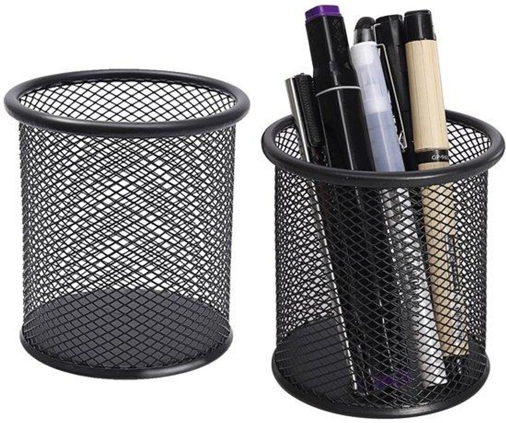 Kinderkantoororganizer, 2er Set, Büro-Organizer, runde Schreibtischhalter, für Kinder, in Schwarz