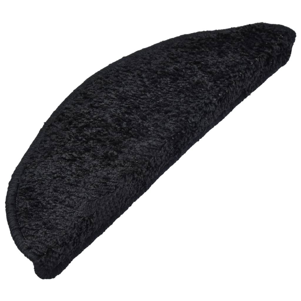 vidaXL Stufenmatten 15 Stk. 65x21x4 cm Schwarz Halbrund Groß