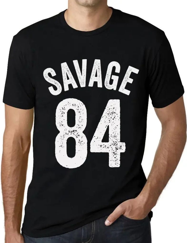 Herren Grafik T-Shirt Savage 84 Geschenk 84. Geburtstag Jahrestag 84 Jahre Jubiläum 84 Jährige Mann Jahrgang 1940 Kurzarm Lustige Druck