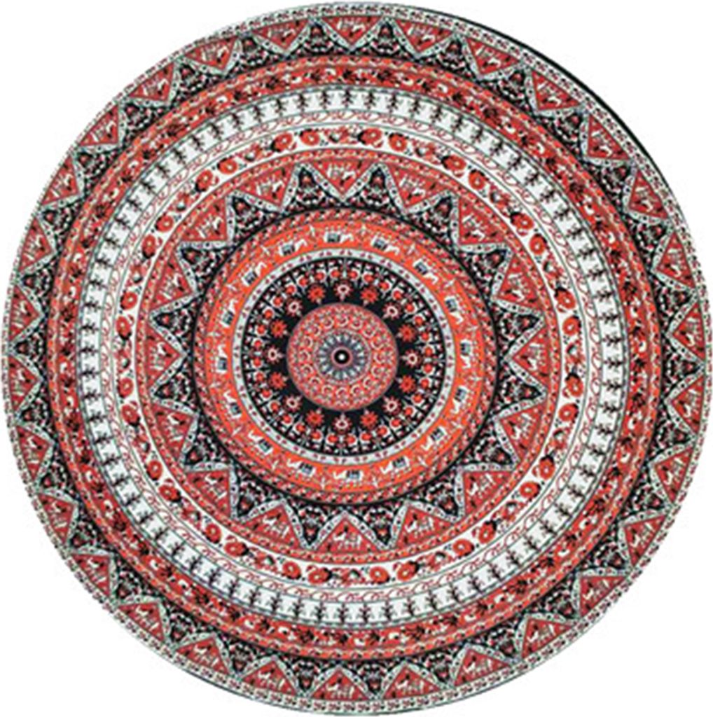 Vintage Round Chiffon Anti-Sunlight SHAWL Beach Handtuch Outdoor Yoga Picknick Matte-11#