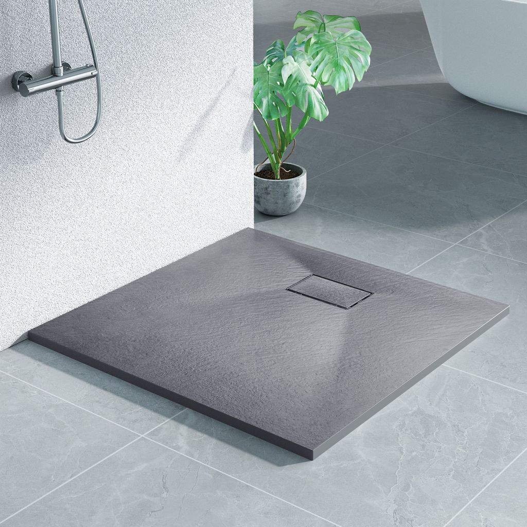Heilmetz Duschwanne 90x90cm Duschtasse Steinoptik Produktbild