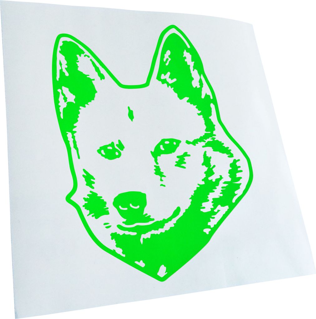 Kiwistar - Autoaufkleber - Finnish spitz Hund - Neongrün - 30x23cm - Aufkleber für Auto, Laptop, Fahrrad, LKW, Motorrad mehrfarbig JDM Decal Racing