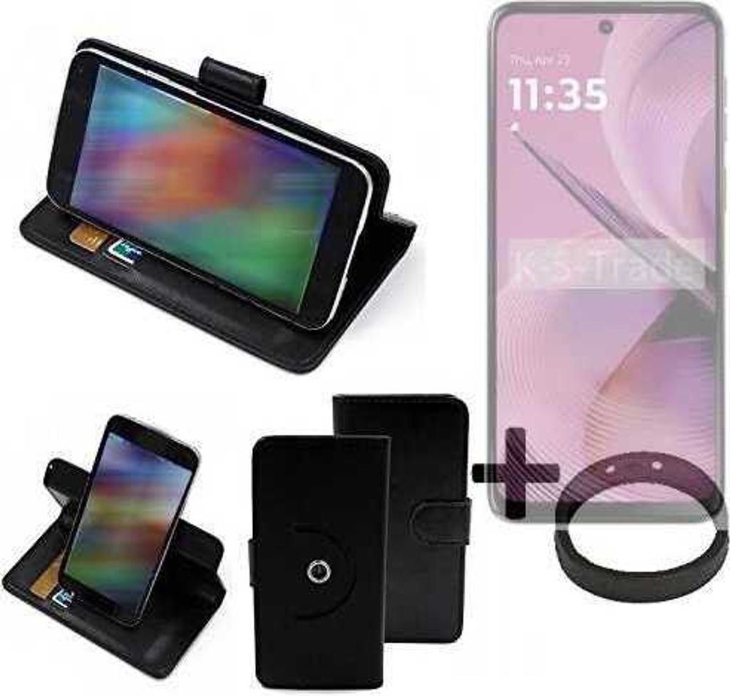 K-S-Trade Case Schutz Hülle kompatibel mit Motorola Moto G55 5G + Bumper Handy Hülle Flipcase Smartphone Cover Handy Schutz Tasche Walletcase