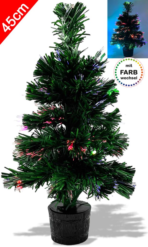 Fiberglas Weihnachtsbaum: Deko-Tannenbaum, LED-Beleuchtung Produktbild 