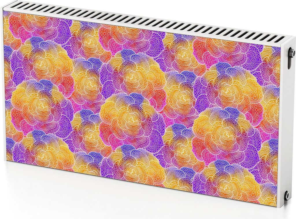 Abstrakt Bunt – Magnetische Heizkörperabdeckung – 110x60 cm – Magnet Heizkörperabdeckung – 3D Würfel – Heizkörperverkleidung – Magn...