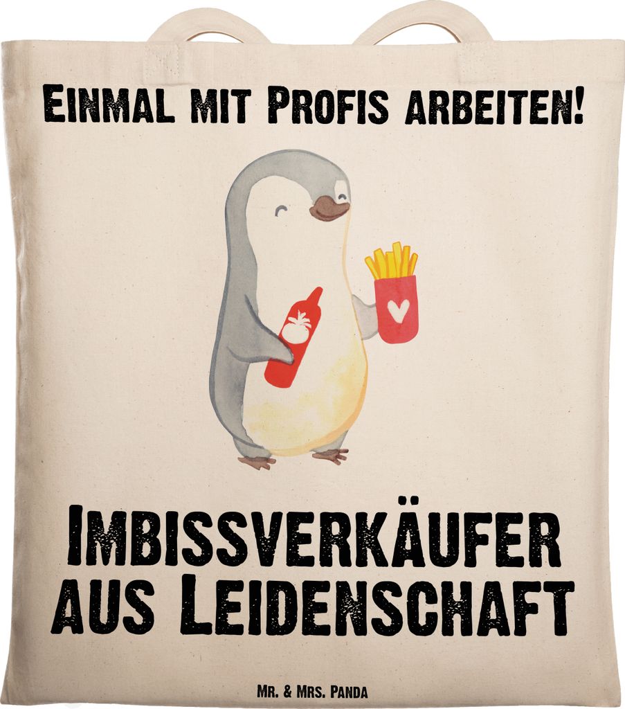 Mr. & Mrs. Panda Jutebeutel Imbissverkäufer Leidenschaft - Produktbild 