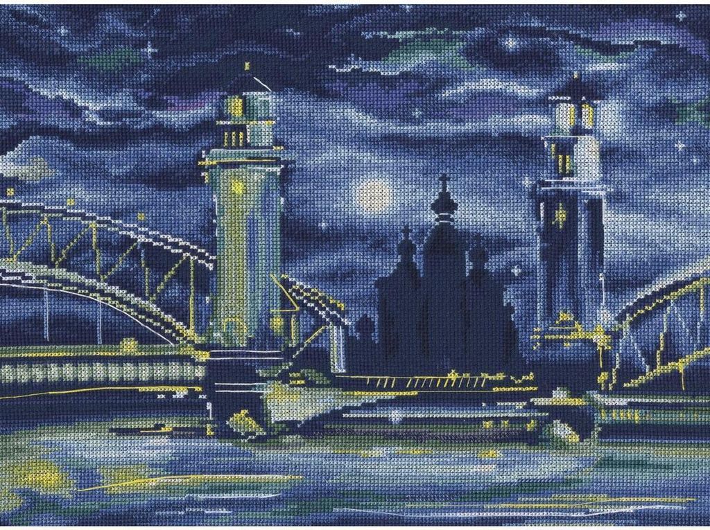 RTO Kreuzstich Set "Nachtmärchen von St. Peterburg" M575, Zählmuster, 34,5x26 cm