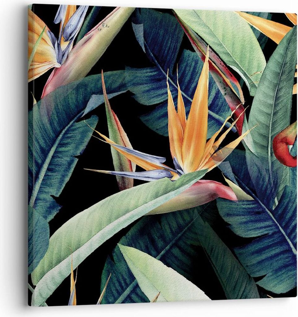 Bild auf Leinwand - Leinwandbild - Einteilig - Pflanze Tropisch Blume - 30x30cm - Wand Bild - Wanddeko - Wandbilder - Leinwanddruck - Bilder - Wand...