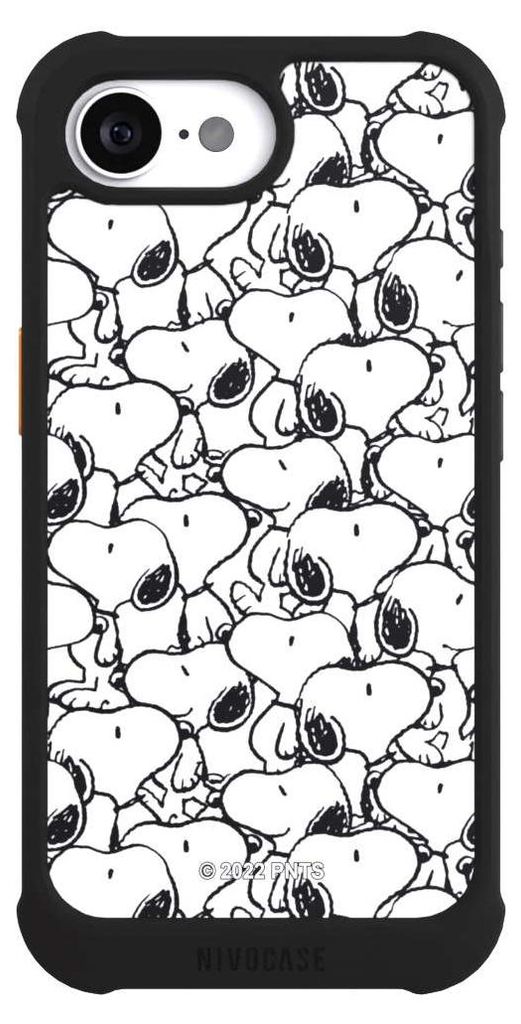 NIVOCASE Hülle für Apple iPhone 16e Stoßfeste Handyhülle NIVOmax Case Schwarz Muster Peanuts Snoopy