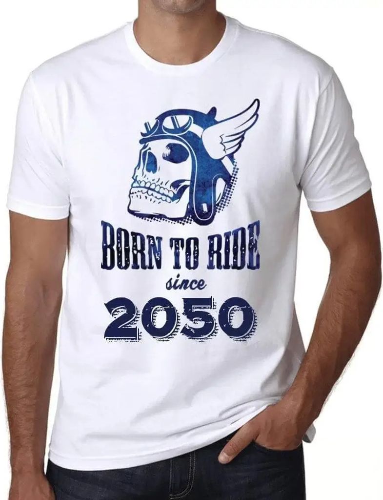 Herren Grafik T-Shirt Geboren um zu fahren seit 2050 – Born To Ride Since 2050 – Öko-Verantwortlich Vintage Jahrgang Kurzarm Lustige Druck Geb...
