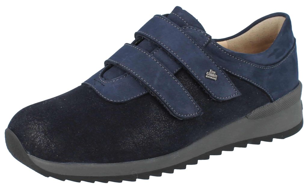 FINN COMFORT Ivrea Stretch Damen Kletthalbschuhe dunkelblau Produktbild 