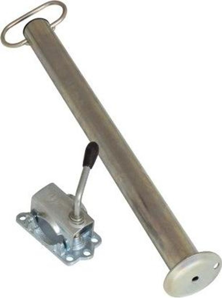 WINTERHOFF feste Stütze RSR48-600 mit KLE48-G, 150 kg, Rohr 48 mm, Höhe 600 mm, verzinkt, Deichselmontage, für PKW-Anhänger