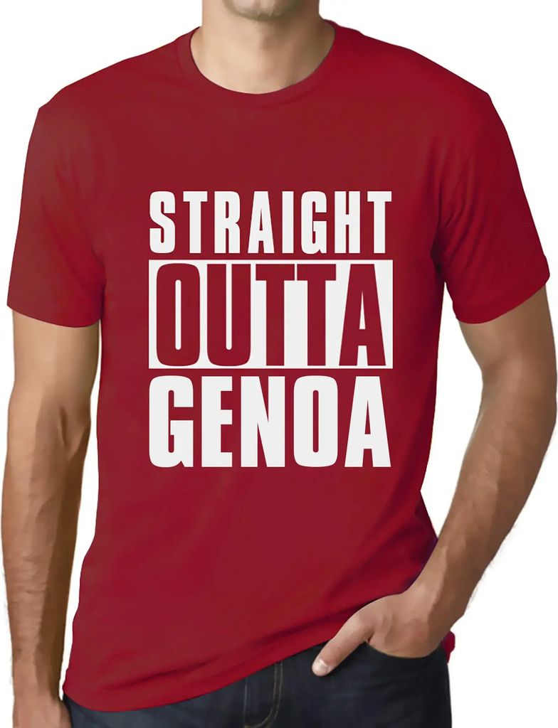 Herren Grafik T-Shirt Direkt aus Genua – Straight Outta Genoa – Öko-Verantwortlich Vintage Jahrgang Kurzarm Lustige Druck Geburtstag Geschenk ...