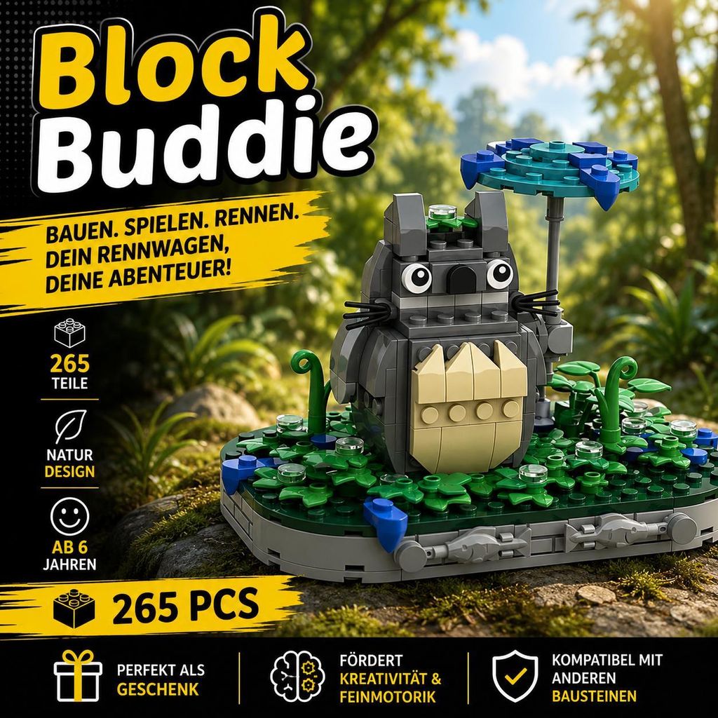 BlockBuddie™ Totoro inspiriertes Klemmbaustein Modell 265 Produktbild 