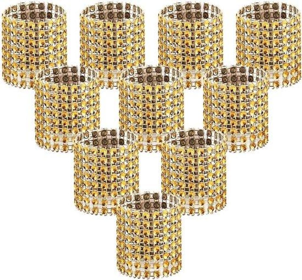Serviettenringe - gusseiserne Serviettenringe - für Tafeldekoration, Festlichkeiten - 10 Stück - goldene Serviettenringe