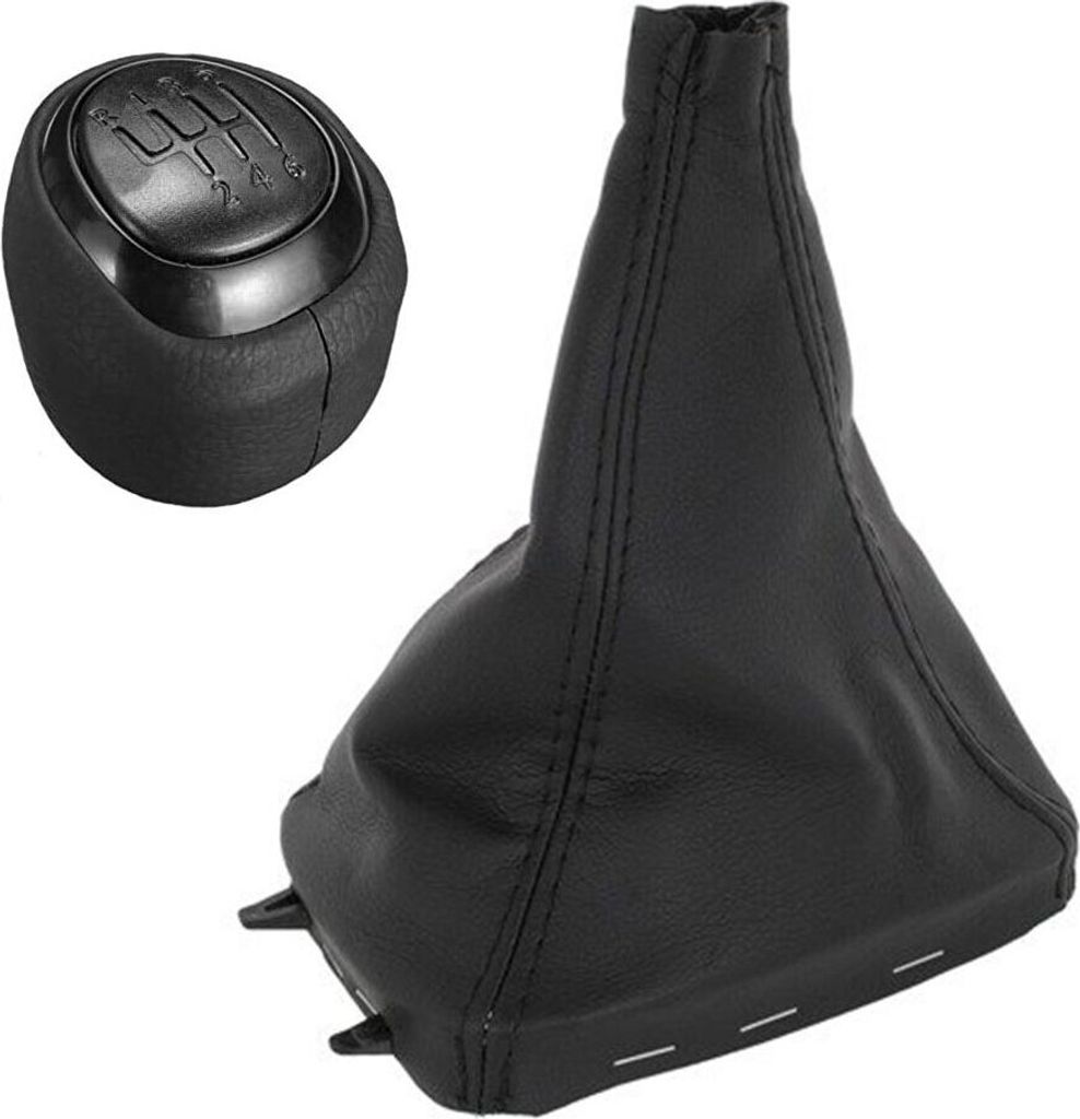 Schaltknauf Knauf + Schaltmanschette Manschette 6-Gang 55566207 55353898 in Schwarz für Saab 9-3 ab 2003-2012