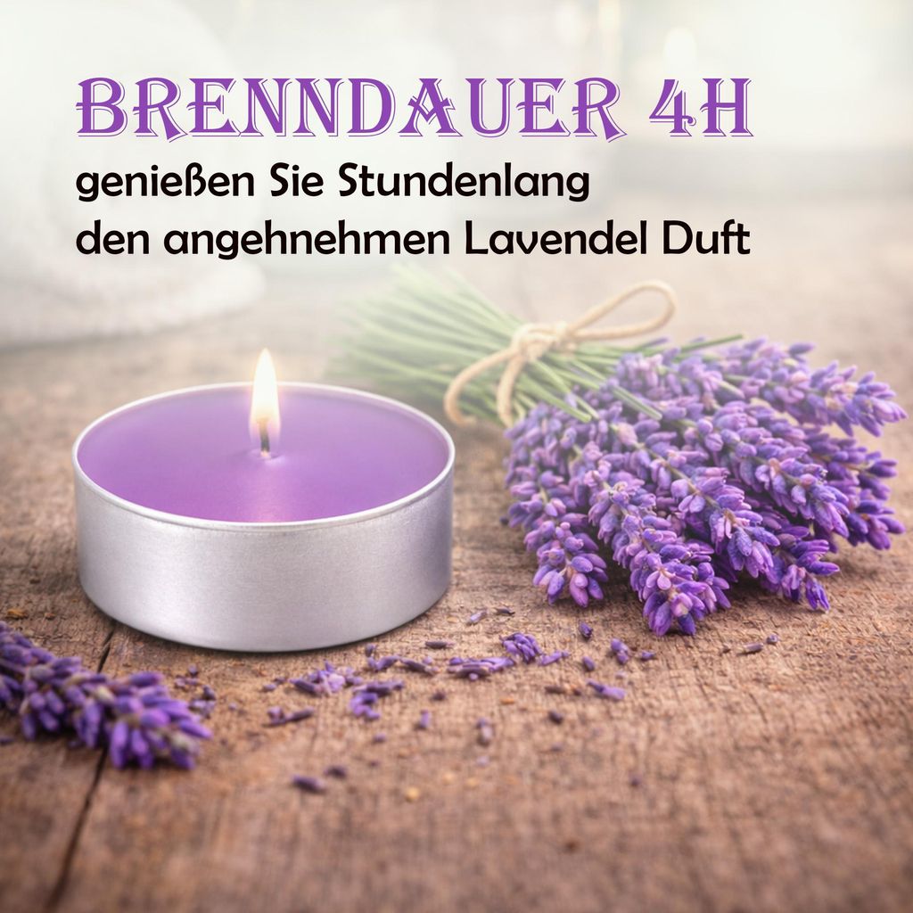 Duft-Teelichter 54er Pack – Duft Lavendel, ca. 4 Stunden