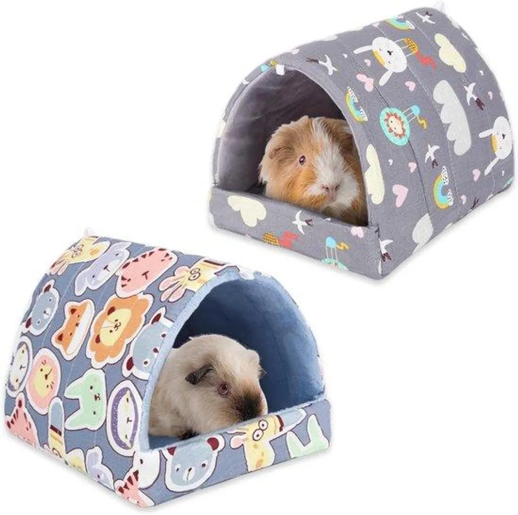 Couchage pour cochon d'Inde et accessoires de cage lavables - 2 unités
