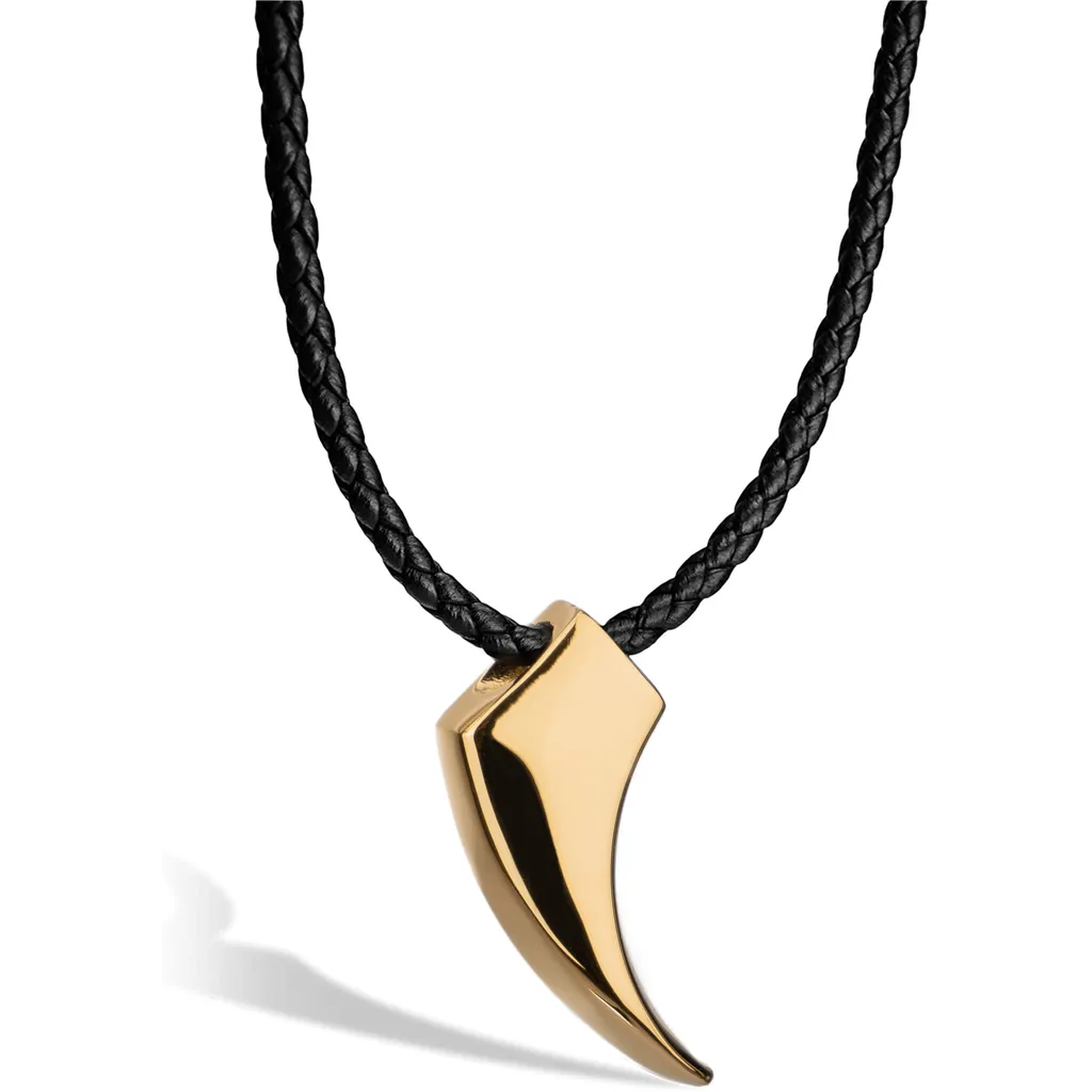 Collana Lupo Oro Uomo SERASAR - Il Simbolo della Forza in Pelle 60cm