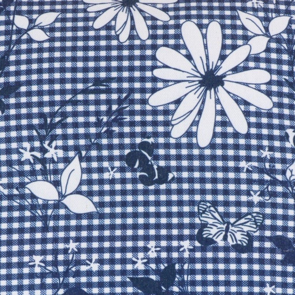 Stoff - Dita - Breite 140 cm - Blau,Weiß